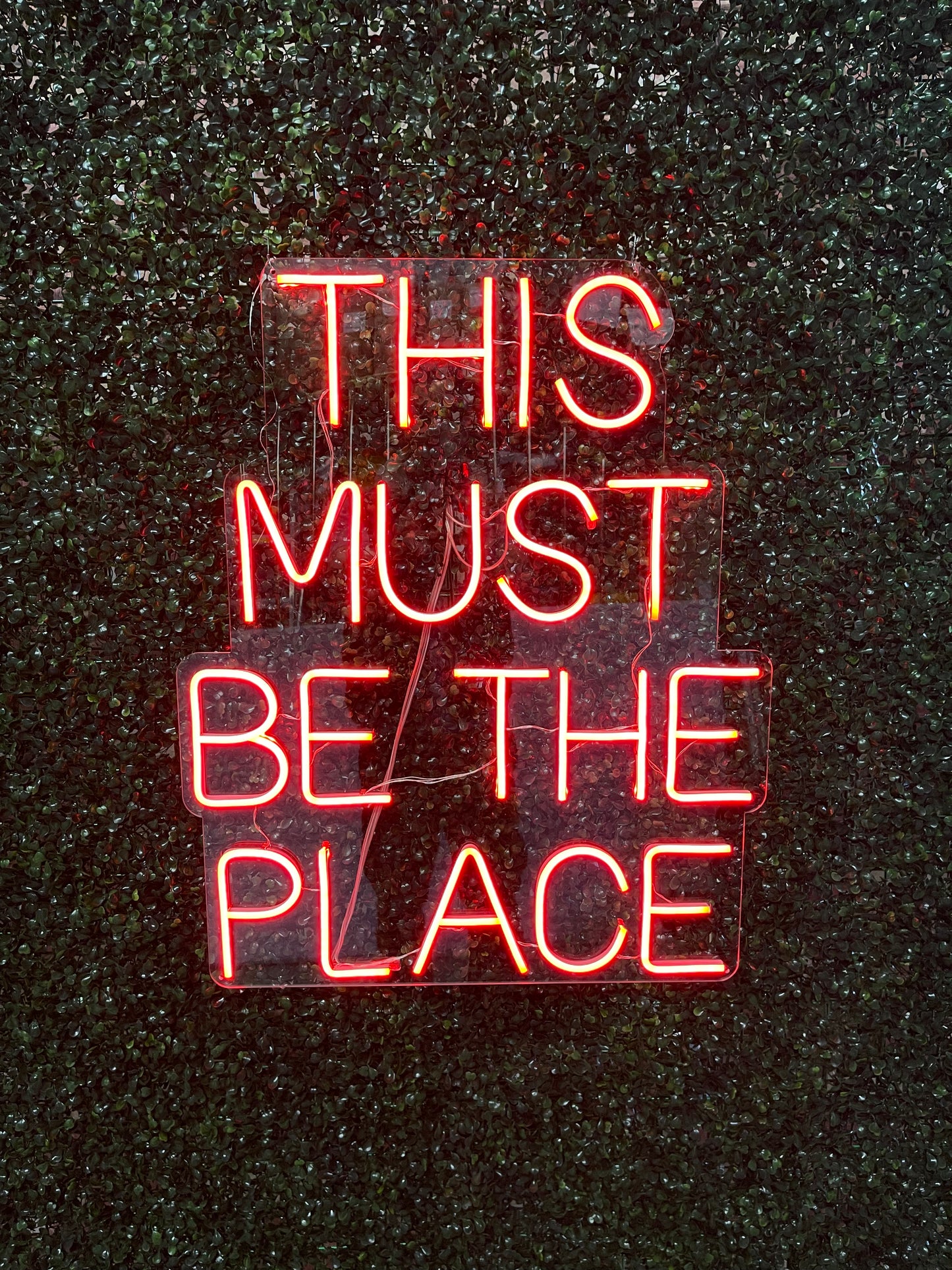Neon Sign "This Must Be The Place"
