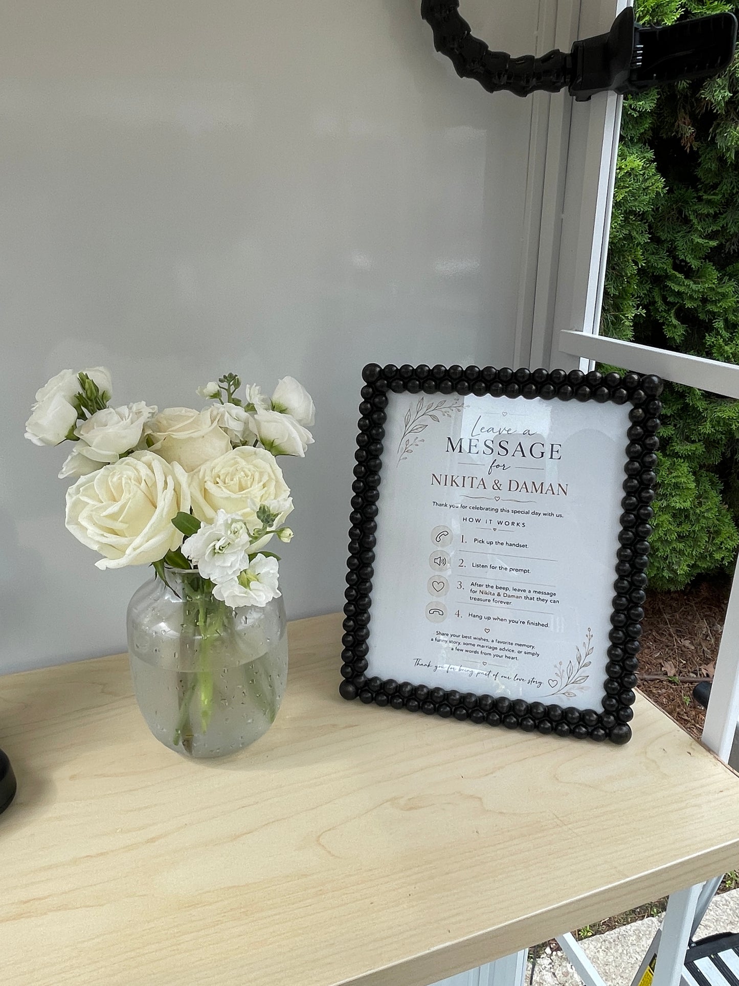White London Telephone Booth with Audio and Video Guest Book
