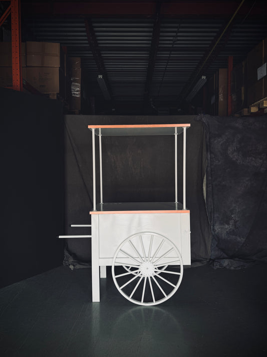 White Horse Drawn Carriage Sweet Cart