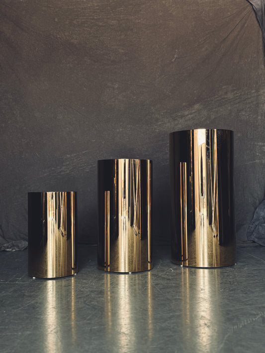 Gold Cylinder Plinth Stand