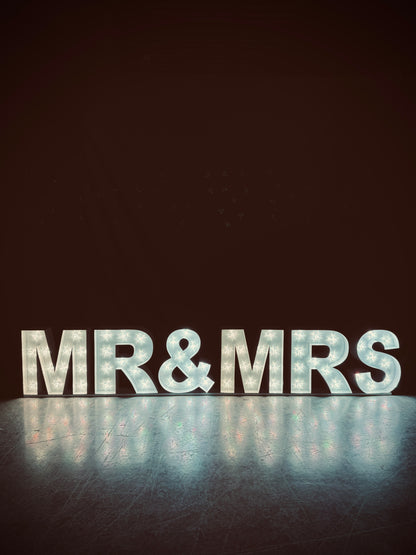 MR & MRS" Lightbulb Marquee Letters 16"